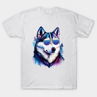 siberian husky sunglasses T-Shirt